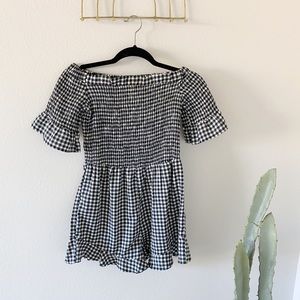 Gingham print romper